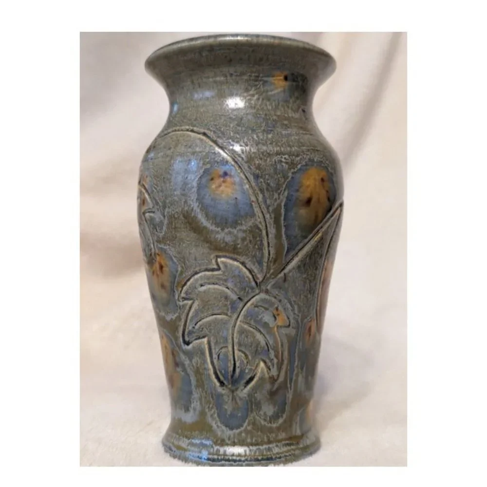 John W. Daulton Handcrafted Pottery Vase Made in W. Virginia U.S.A RARE Vintage